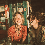 Friends smiling together